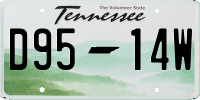 TN license plate D9514W