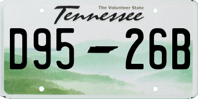 TN license plate D9526B