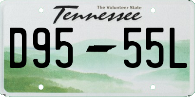 TN license plate D9555L