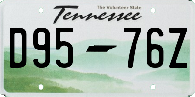 TN license plate D9576Z
