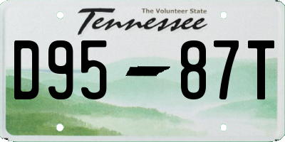 TN license plate D9587T