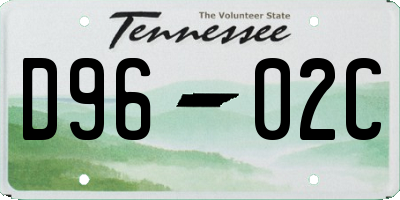 TN license plate D9602C