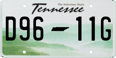 TN license plate D9611G