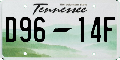 TN license plate D9614F