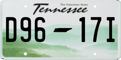 TN license plate D9617I