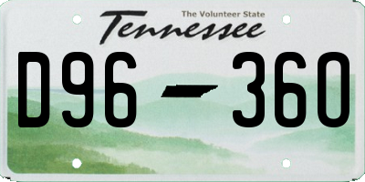 TN license plate D9636O