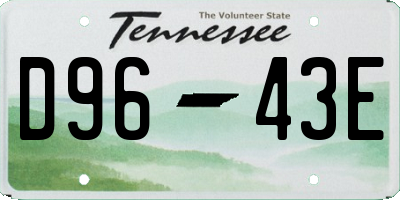 TN license plate D9643E