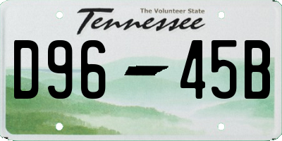 TN license plate D9645B