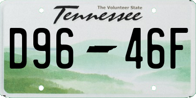 TN license plate D9646F