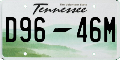 TN license plate D9646M