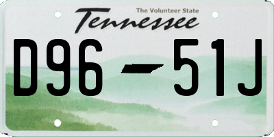 TN license plate D9651J