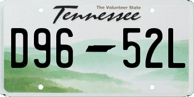 TN license plate D9652L