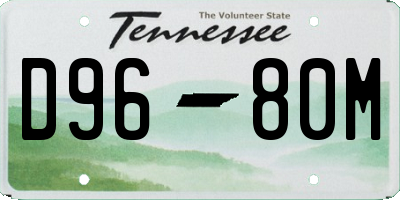 TN license plate D9680M