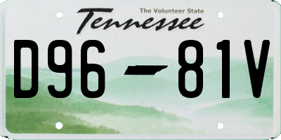 TN license plate D9681V