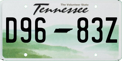 TN license plate D9683Z