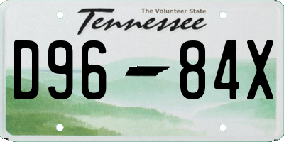 TN license plate D9684X