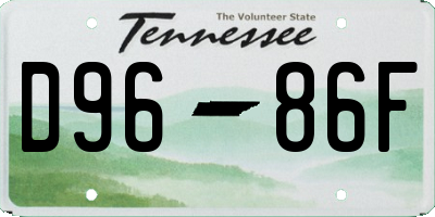 TN license plate D9686F
