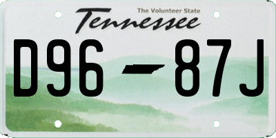 TN license plate D9687J