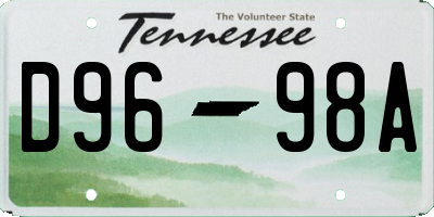 TN license plate D9698A