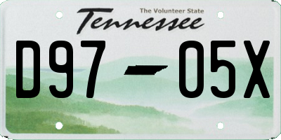 TN license plate D9705X