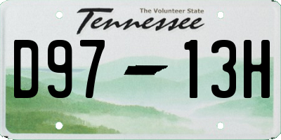 TN license plate D9713H