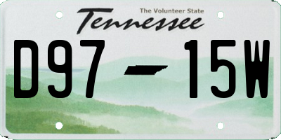 TN license plate D9715W