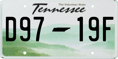 TN license plate D9719F
