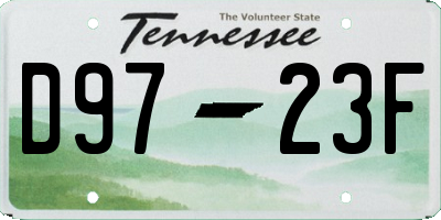 TN license plate D9723F