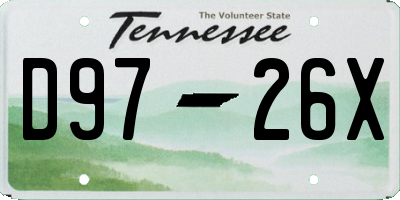 TN license plate D9726X