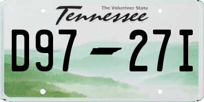 TN license plate D9727I