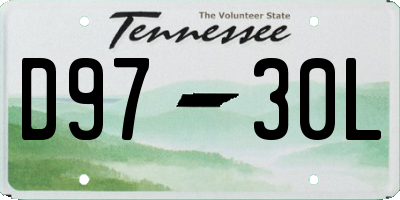 TN license plate D9730L