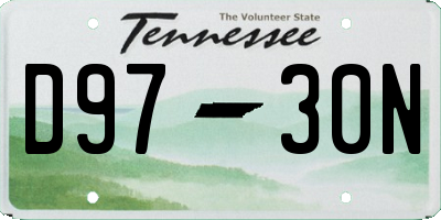 TN license plate D9730N