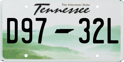 TN license plate D9732L