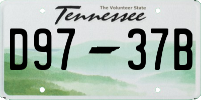 TN license plate D9737B