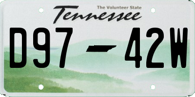TN license plate D9742W