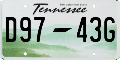 TN license plate D9743G