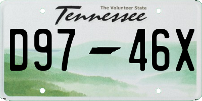 TN license plate D9746X
