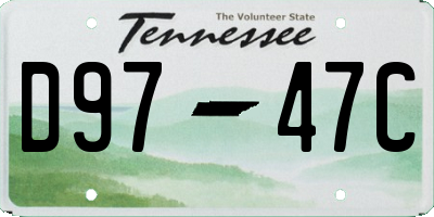 TN license plate D9747C