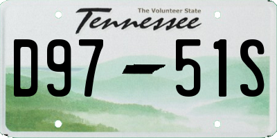 TN license plate D9751S