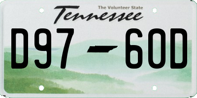 TN license plate D9760D