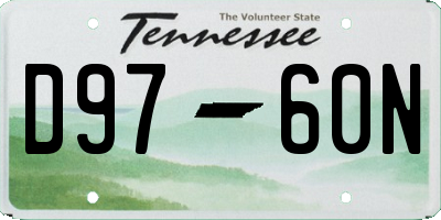 TN license plate D9760N