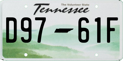 TN license plate D9761F