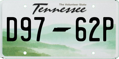 TN license plate D9762P