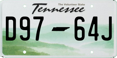 TN license plate D9764J