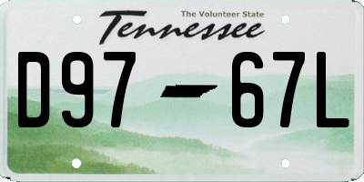 TN license plate D9767L