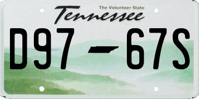 TN license plate D9767S