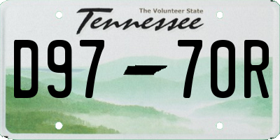 TN license plate D9770R