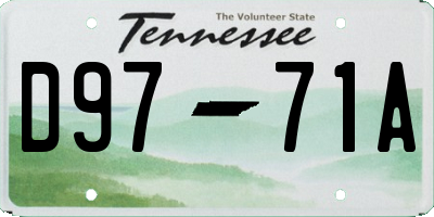 TN license plate D9771A