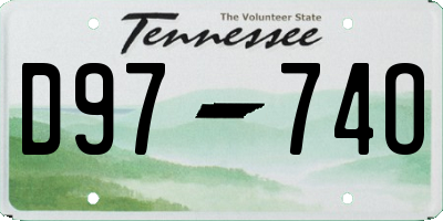 TN license plate D9774O