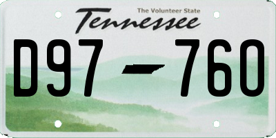 TN license plate D9776O